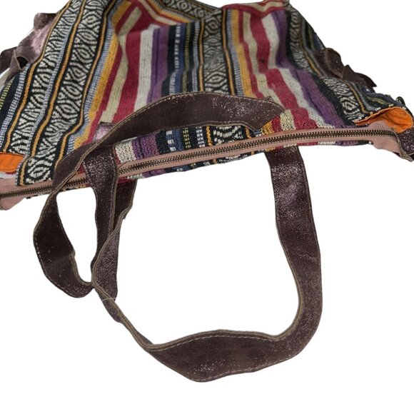 Roberta Roller Rabbit Freymann purple metallic orange woven stripes larg… - Picture 5 of 7